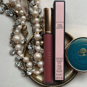 Gucci Rouge Liquid Matte Lip Color Transfer Proof 203 Mildred Rosewood